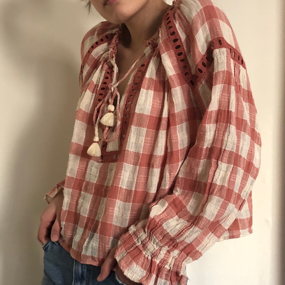 Free People Honey Grove Plaid Top